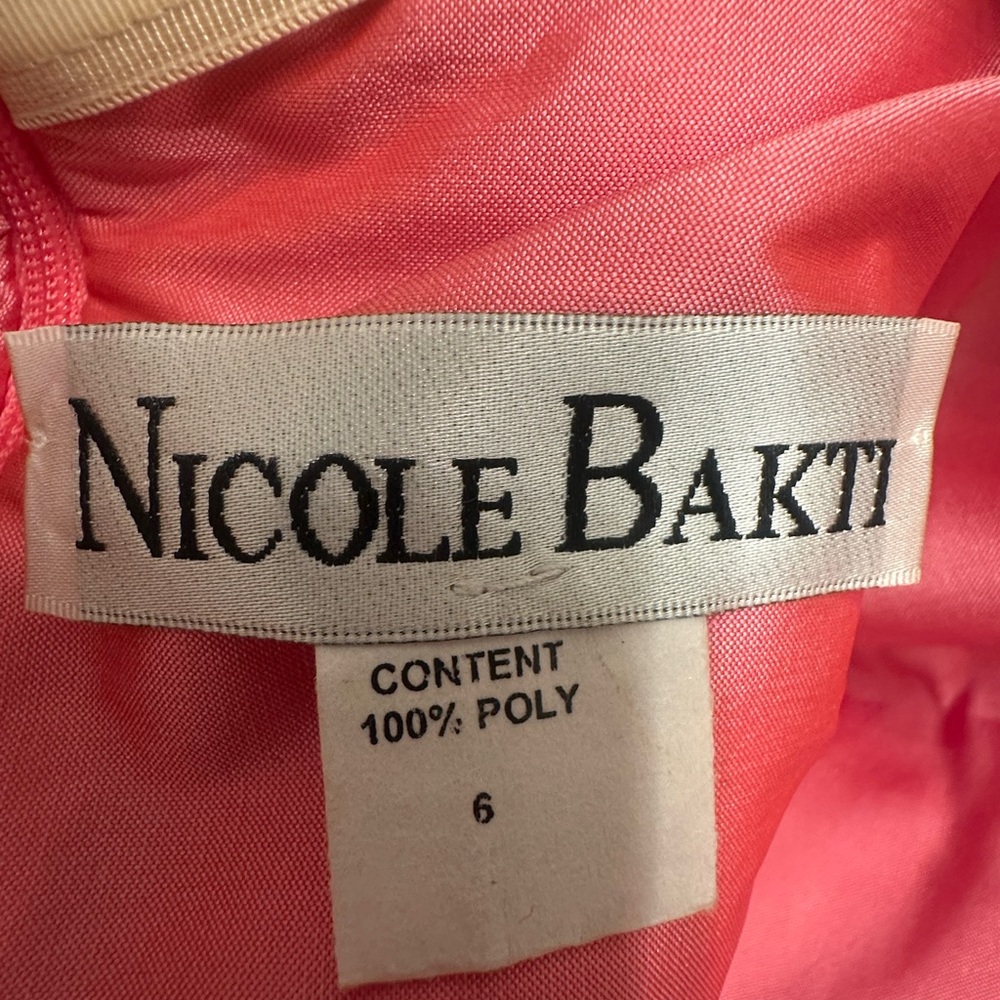Nicole Bakti Strapless Pink Dress with Bow - Picture 4 of 4